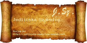 Jedlicska Szabolcs névjegykártya
